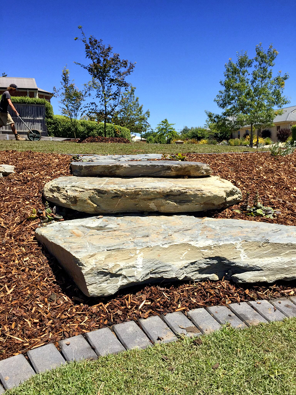 Rock Steps and Mulch
